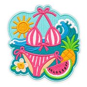 Hawaiian Beach Iron-On Embroidered Patches – 9 Tropical Designs
