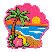 Hawaiian Beach Iron-On Embroidered Patches – 9 Tropical Designs