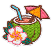 Hawaiian Beach Iron-On Embroidered Patches – 9 Tropical Designs